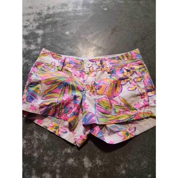 Lilly Pulitzer Walsh 3" Shorts Resort White Summer Haze Size 00 - Picture 2 of 6